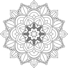 Easy Mandala coloring book simple and basic for beginners, seniors and children. Set of Mehndi flower pattern for Henna drawing and tattoo. Decoration in ethnic oriental, Indian style.