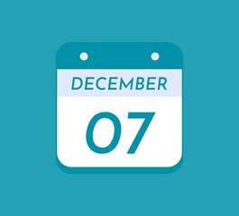December 7 Single Day Calendar, 7 December