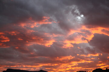 red sunset sky