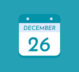 December 26 Single Day Calendar, 26 December