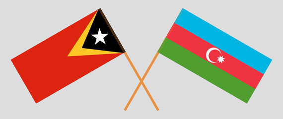 Crossed flags of East Timor and Azerbaijan