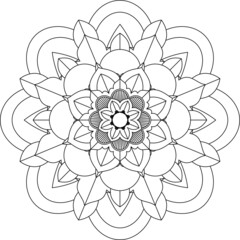 Easy Mandala coloring book simple and basic for beginners, seniors and children. Set of Mehndi flower pattern for Henna drawing and tattoo. Decoration in ethnic oriental, Indian style.