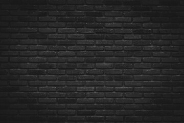 Black brick walls that are not plastered background and texture. The texture of the brick is black. Background of empty brick basement wall.