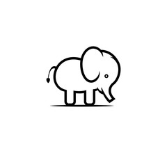 This is a elephant, line art illustration template