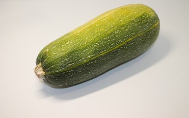 fresh healthy vegetables zucchini on a white background