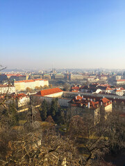 Fototapeta premium Aerial city view of Prague, Czech Republic