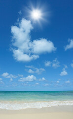 Obraz premium 砂浜と太陽