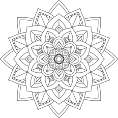 Easy Mandala coloring book simple and basic for beginners, seniors and children. Set of Mehndi flower pattern for Henna drawing and tattoo. Decoration in ethnic oriental, Indian style.