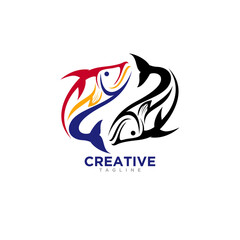 Creative Fish Logo design vector template.