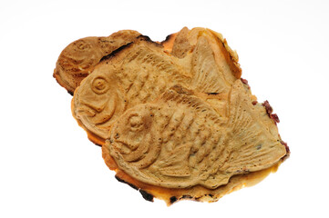 白バックにたいやき