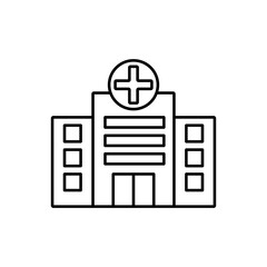 hospital icon element of building icon for mobile concept and web apps. Thin line icon can be used for web and mobile. Premium icon on white background
