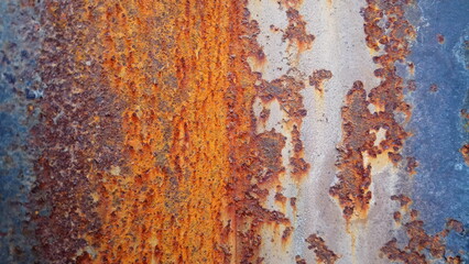texture of rust and burnt paint on metal
