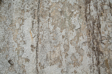 Ancient wall with peeling plaster. Old concrete wall