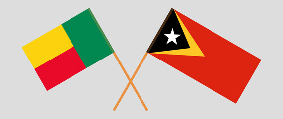 Crossed flags of East Timor and Benin