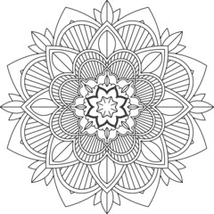 Easy Mandala coloring book simple and basic for beginners, seniors and children. Set of Mehndi flower pattern for Henna drawing and tattoo. Decoration in ethnic oriental, Indian style.