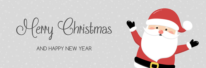 Christmas banner with happy Santa Claus. Vector