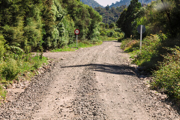 Gravel road in New Zealand