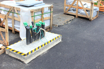 電線の道路地中埋設工事