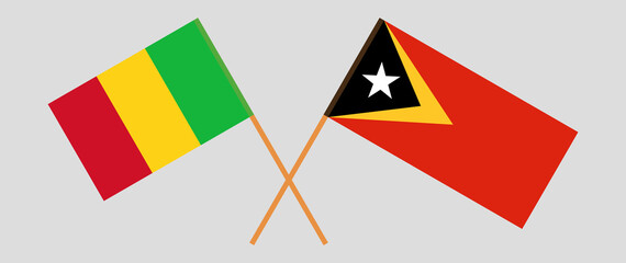 Crossed flags of East Timor and Mali
