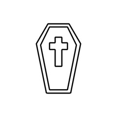 coffin icon element of halloween icon for mobile concept and web apps. Thin line coffin icon can be used for web and mobile. Premium icon on white background