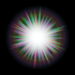  Blue background and white round lens flare.
