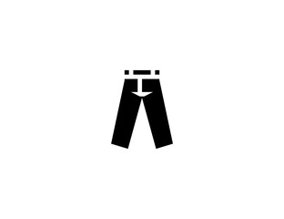 Jeans Vector Icon. Isolated Trousers, Pant 