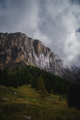 View of the cloudy mountains