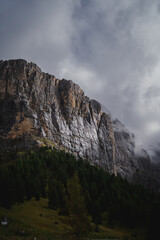 View of the cloudy mountains