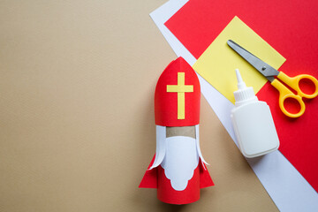 paper craft for kids. DIY toy Saint Nicholas for sinterklaas day. create art for children....