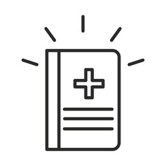 Fototapeta premium vaccine research science book medical equipment line icon