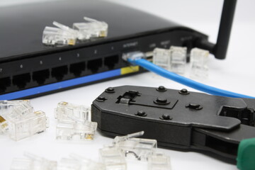 network hub and cables
