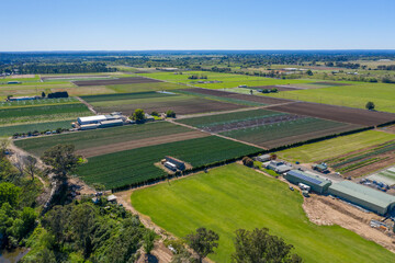 Fototapeta na wymiar Aerial view of farmland in regional New South Wales in Australia
