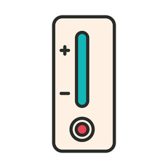 vaccine research science digital thermometer line and fill icon