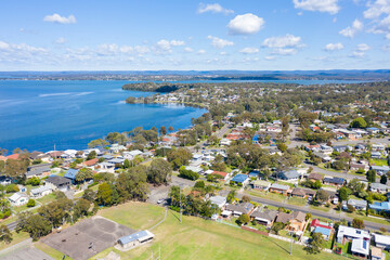 Aerial view of the township of Budgewoi in regional Australia