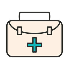 vaccine research science medical suitcase aid line and fill icon
