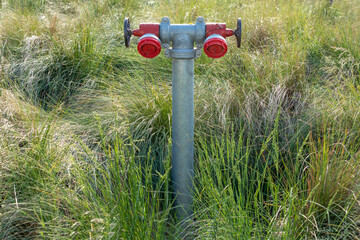 An industrial fire hydrant outdoors in regional Australia