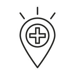 Obraz premium pointer location medical service line icon