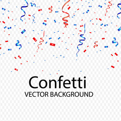 Vector confetti. Festive illustration. Party popper isolated on transparent background