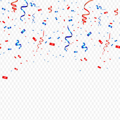 Vector confetti. Festive illustration. Party popper isolated on transparent background