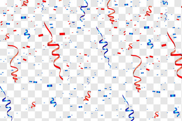 Vector confetti. Festive illustration. Party popper isolated on transparent background