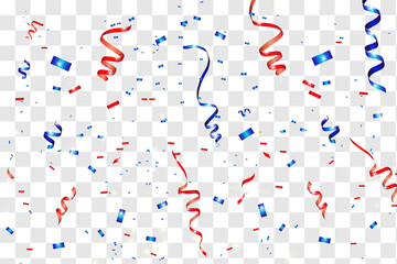 Vector confetti. Festive illustration. Party popper isolated on transparent background