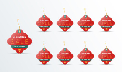 Christmas price tag design template for promotion, vector illustration
