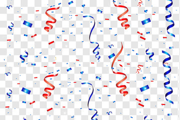 Vector confetti. Festive illustration. Party popper isolated on transparent background