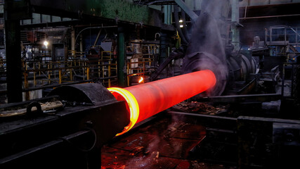 Iron pipe centrifugal pipe casting machine at the foundry