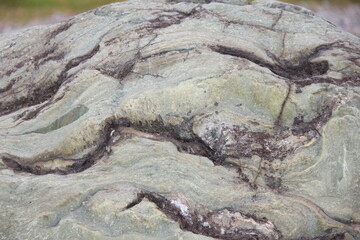 波打つような隆起がある岩の表面