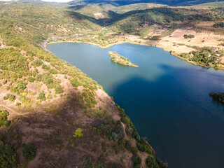 Amazing Aerial view of Pchelina Reservoir, Bulgaria