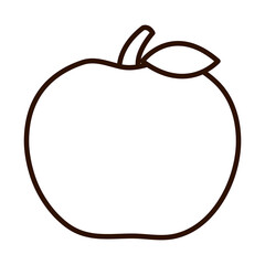 apple fruit fresh harvest delicious line icon style