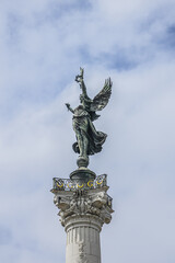 Monument aux Girondins with two 21-metre rostral columns (1829), fountain at place des Quinconces. Bordeaux, France.