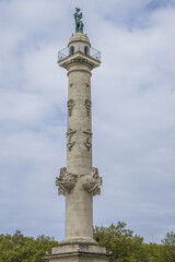 Monument aux Girondins with two 21-metre rostral columns (1829), fountain at place des Quinconces. Bordeaux, France.