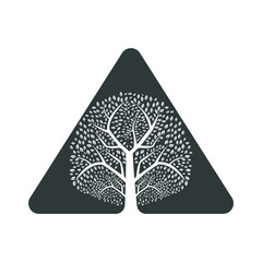 Heavy Green Tree Vector Template Design. Triangle Tree Vector Design.